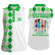 Load image into Gallery viewer, Womens sleeveless polo shirts multi-color argyle plaid we're more than golf friends we're small gang NQS4904