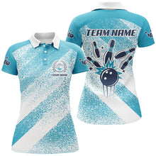 Load image into Gallery viewer, Personalized vintage retro Bowling Polo Shirts For Women custom bowling team League jerseys | Blue NQS6904