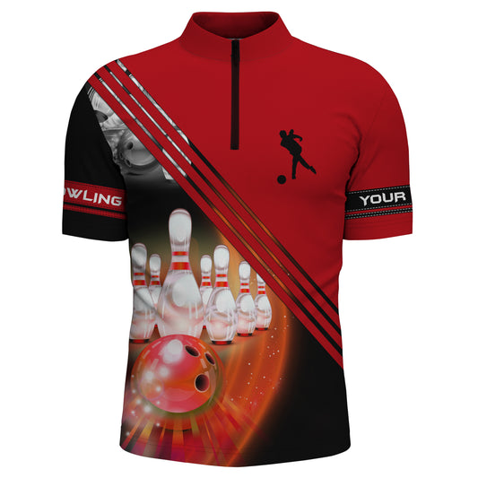 Custom bowling shirt for men – personalized team jersey front view