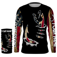 Load image into Gallery viewer, Fishing Hook 3D Retro American flag Tournament Fishing Shirt UPF30+, Personalized Fishing Gifts FSD3005