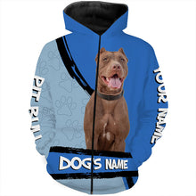 Load image into Gallery viewer, American Pit Bull Terrier Customize Name 3D All over print Shirts, Pit Bull dog lover Gifts FSD3536