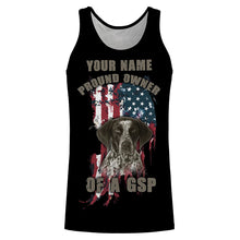 Load image into Gallery viewer, Funny Pround owner of a GSP American Flag Custom Name T-shirt, Hoodie Personalized gift for dog lover FSD3742