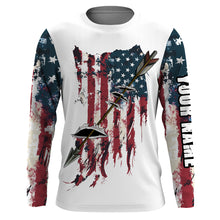 Load image into Gallery viewer, Archery Bowfishing American flag Patriotic custom name UV protection Shirt, Personalized gifts FSD3196