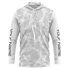 Load image into Gallery viewer, Personalized Fishing Performance Shirts, Water Surface White and Grey Fishing UV Protection Long Sleeve, Fishing Jerseys FSD2674