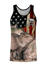 Load image into Gallery viewer, Javelina hunting US Flag custom Name 3D All over print Shirt Personalized Hunting gift FSD861