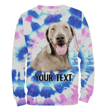 Load image into Gallery viewer, Colorful Tye Dye Spiral with Dog's Face, Custom Dog's Photo and Text 3D All Over Printed Shirt, Personalized Gift FSD2529