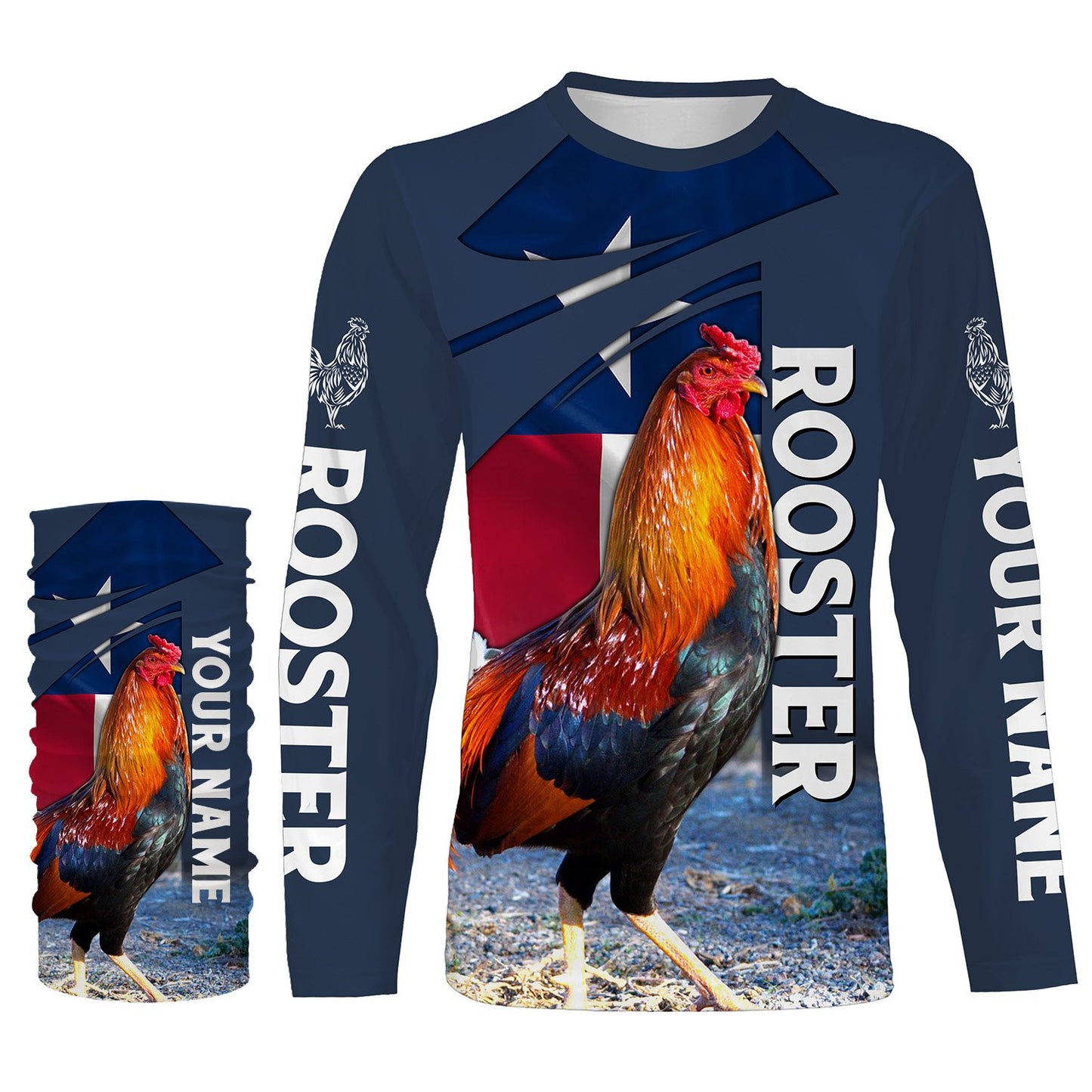 Rooster Texas Flag Custom Name 3D All Over Printed Shirts, Hoodie - Rooster Lovers Gifts Idea FSD2613