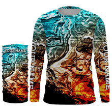 Load image into Gallery viewer, Custom Colorful Camo Long sleeve Fishing Shirts UV Protection, Men's Fishing apparel, Personalized gift FSD3250