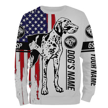 Load image into Gallery viewer, German Shorthaired Pointer American flag shirt, Personalized name GSP shirt, t shirts, hoodie FSD3359