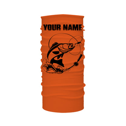 Custom Name Walleye Fishing Camouflage Orange Performance Fishing Shirt, Walleye Fishing Jerseys FSD2475