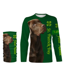 Load image into Gallery viewer, Dog St Patrick's day Shirts chocolate Labrador Retriever custom name All over printed T-shirt, Hoodie FSD3896