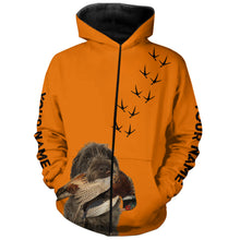 Load image into Gallery viewer, Wirehaired Pointing Griffon Dog Pheasant Hunting Blaze Orange custom Name Hunting Hoodie, T-shirt FSD3974