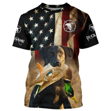 Load image into Gallery viewer, Best Duck Hunting Dogs black Labrador Retriever American flag 3D All over printed Shirts FSD3864