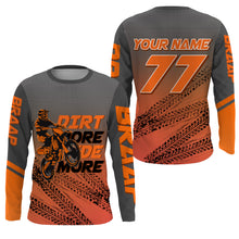Load image into Gallery viewer, Kid&amp;Adult custom orange Motocross jersey UV protective dirt bike MX racing Dirt More Ride More| NMS902
