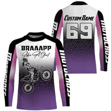 Load image into Gallery viewer, Motocross Girl Custom Jersey UPF30+ Adult&amp;Kid Brap Dirt Bike Racing Women Off-Road MX Motorcycle| NMS849