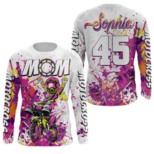Load image into Gallery viewer, Motocross Mom Personalized Jersey UPF30+ Pink Dirt Bike Mom Racing Shirt Mother's Day Gift NMS1380