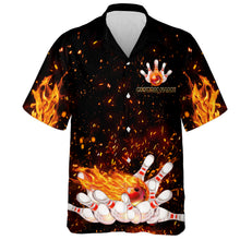 Load image into Gallery viewer, Flames Hawaiian Bowling Shirt for Men Women, That's How I Roll, Custom Name Fire Bowlers Jersey NBH92