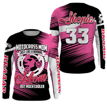 Load image into Gallery viewer, Motocross Mom Personalized Jersey UPF30+ Pink Dirt Bike Mom Racing Shirt Mother's Day Gift NMS1386