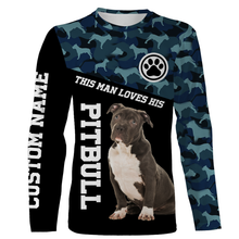 Load image into Gallery viewer, Pitbull Lover All Over Printed T-shirt Long Sleeve Hoodie| This Man Love His Pitbull Custom Shirt| JTSD227