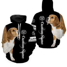 Load image into Gallery viewer, American Foxhound 3D Dog Shirt for Dog Lover| Custom Name Dog Print Shirt for Foxhound Lover| JHD195