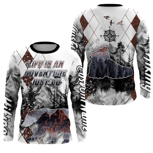 Personalized Hiking Shirt Life Is An Adventure I Love Hiking Tshirt Hike Jersey for Hikers, Man, Father| SP18