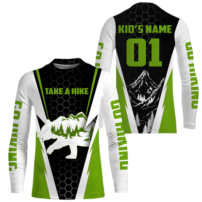 Personalized Mountain Hiking Sport Jerseys, Hiking Long Sleeve Tournament Shirts Take A Hike UV Hiking Shirt| SP31