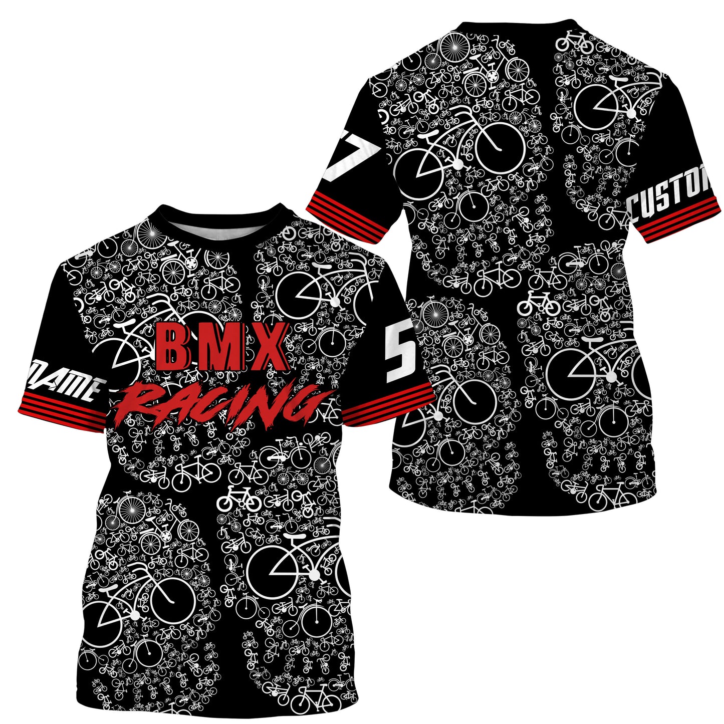 Personalized Skull BMX jersey adult kid bike shirts UPF30+ extreme racewear Cycling bicycle clothes| SLC41