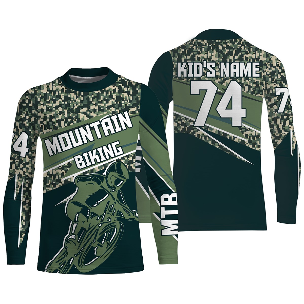 Personalized Camo MTB jersey UPF30+ adult kid mountain bike shirt offroad cycling bicycle racewear| SLC47
