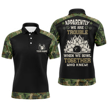 Load image into Gallery viewer, Apparently We are Trouble When We Bowl Together Bowling Polo Shirt Men Custom Bowling Team Jersey BDT90