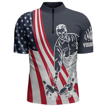 Load image into Gallery viewer, Grab Your Balls We're Going Bowling Quarter Zip Shirt Custom Bowling Jersey Men USA Bowling Shirt BDT52