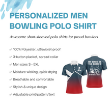 Load image into Gallery viewer, Funny Men Polo Bowling Shirt Personalized My Mind's in The Gutter Bowlers Jersey Short Sleeves NBP27