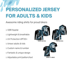 Load image into Gallery viewer, Kids men women custom name&amp;number motorcycle jersey UPF30+ Motocross racing shirt camo dirt bike PDT132