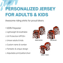 Load image into Gallery viewer, Orange MX jersey custom name&amp;number UPF30+ motocross racing youth&amp;adult off-road motorcycle shirt PDT149