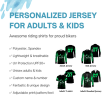 Load image into Gallery viewer, Custom Motocross jersey UPF30+ kid&amp;adult green dirt bike racing off-road motorcycle riders| NMS882