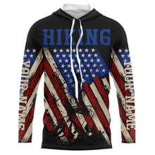 Load image into Gallery viewer, American Mountain Hiking Jersey, Hiker Custom Patriotic Shirt for Men, Men Hiking Shirt| SP120