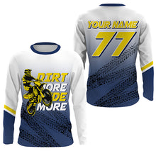 Load image into Gallery viewer, Kid&amp;Adult Custom Motocross Jersey UPF30+ Blue Dirt Bike MX Racing Dirt More Ride More Off-road NMS1288