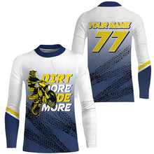 Load image into Gallery viewer, Kid&amp;Adult Custom Motocross Jersey UPF30+ Blue Dirt Bike MX Racing Dirt More Ride More Off-road NMS1288