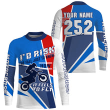 Load image into Gallery viewer, Personalized Motocross Jersey UPF30+ I'D Risk The Fall to Fly, Dirt Bike MX Racing Shirt NMS1166