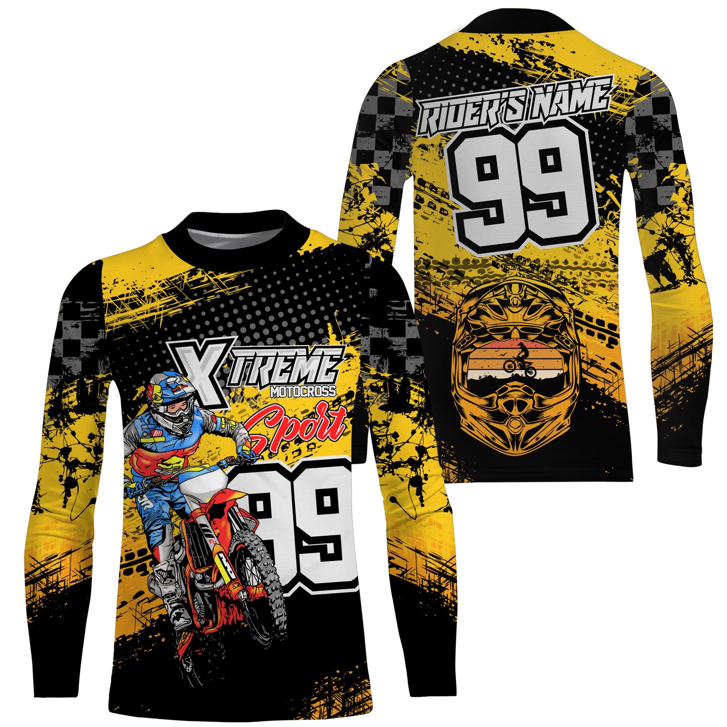 Men women kids custom name&number Motocross racing jersey extreme off-road shirt UPF30+ motorcycle PDT139