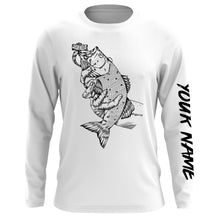 Load image into Gallery viewer, Bass fishing bass fish drink beer on my hand ChipteeAmz's art UV protection long sleeves personalized gift AT069