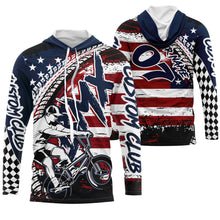 Load image into Gallery viewer, Personalized American adult kid BMX jersey UPF30+ Patriotic cycling shirt stunt riding racewear| SLC13