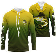 Load image into Gallery viewer, Walleye fishing ChipteeAmz's art custom name with angry Walleye fish art UV protection shirts AT029