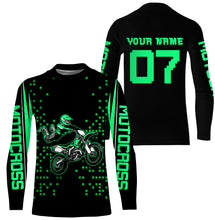 Load image into Gallery viewer, Custom Motocross jersey UPF30+ kid&amp;adult green dirt bike racing off-road motorcycle riders| NMS882