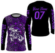 Load image into Gallery viewer, Motocross Girl Jersey Personalized UPF30+ Purple MX Women Shirt Female Dirt Bike Rider Motorcycle| NMS660