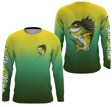 Load image into Gallery viewer, Largemouth Bass fishing custom name with angry bass ChipteeAmz's art UV protection shirts AT001