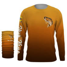 Load image into Gallery viewer, Redfish fishing custom name with Redfish drinking beer ChipteeAmz's art UV protection shirts AT013