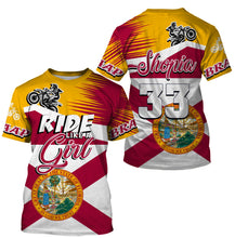 Load image into Gallery viewer, Florida Motocross Girls Jersey Custom Name Ride Like A Girl FL Dirt Bike Off Road Motorcycle Women Riders| NMS827