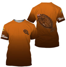 Load image into Gallery viewer, Flounder fishing custom name with angry Flounder ChipteeAmz's art UV protection shirts AT016