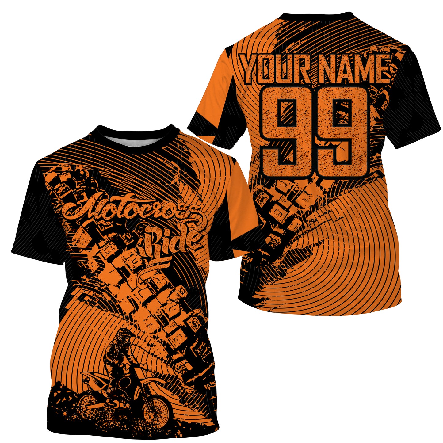 Kids Men custom orange dirt bike jersey Motocross MX racing UPF30+ motorcycle off-road shirt  PDT158