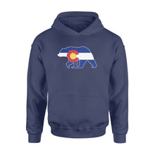 Load image into Gallery viewer, Colorado bear hunting Hoodie, CO State Flag Bear Hunter - NQSD233